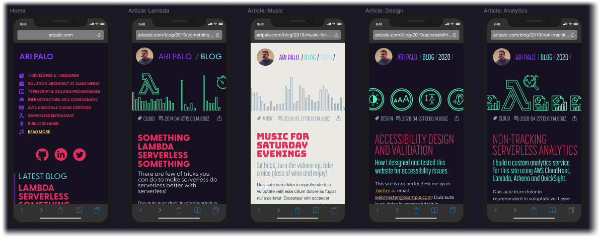 Some initial mobile views designed in Figma